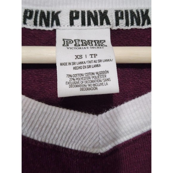 VICTORIA'S SECRET PINK V-NECK SWEATSHIRT SIZE XS - Picture 5 of 6